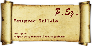 Petyerec Szilvia névjegykártya